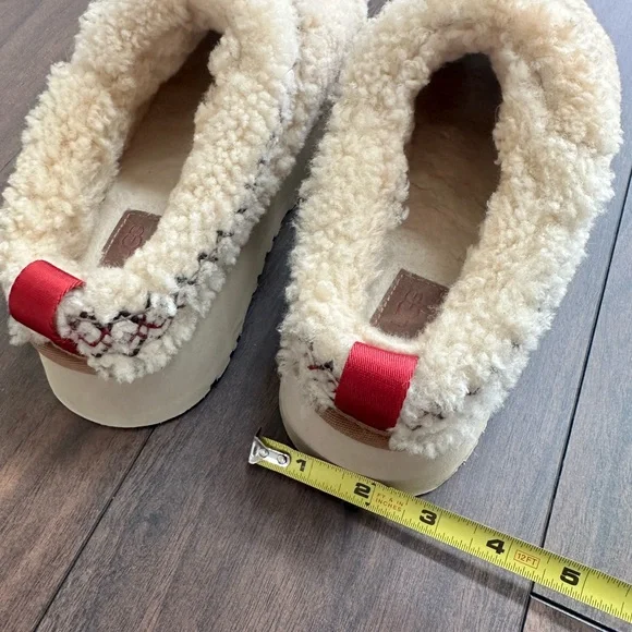 UGG WOMEN TAZZ UGG BRAID NATURAL SUEDE PLATFORM SHOES US 6-6.5 - Picture 10 of 14